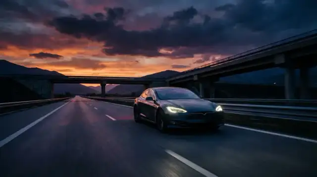 Електромобил на магистрала при ежедневно дълго пътуване